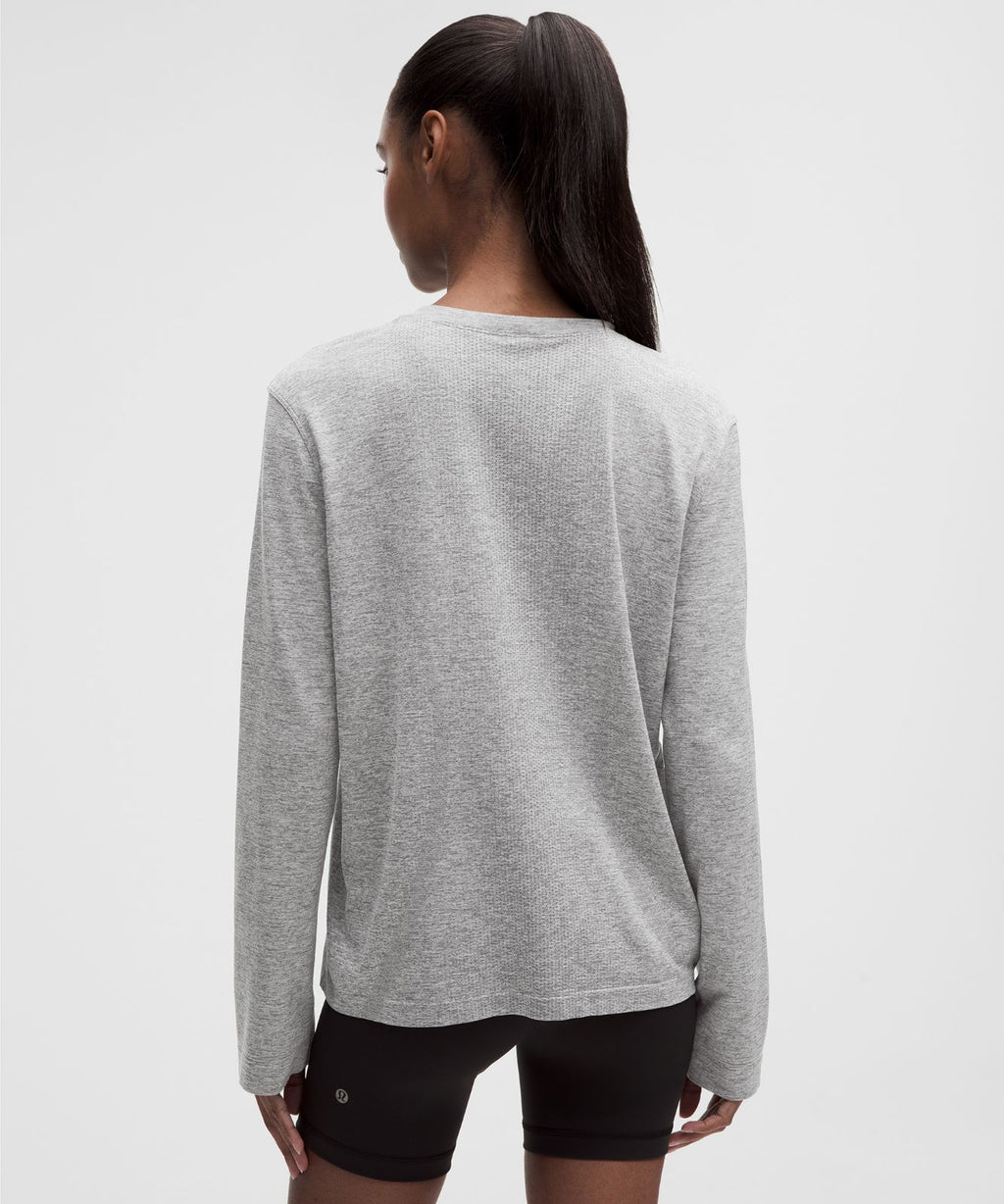 Swiftly Relaxed Long-Sleeve Shirt *Hip Length Slate/White