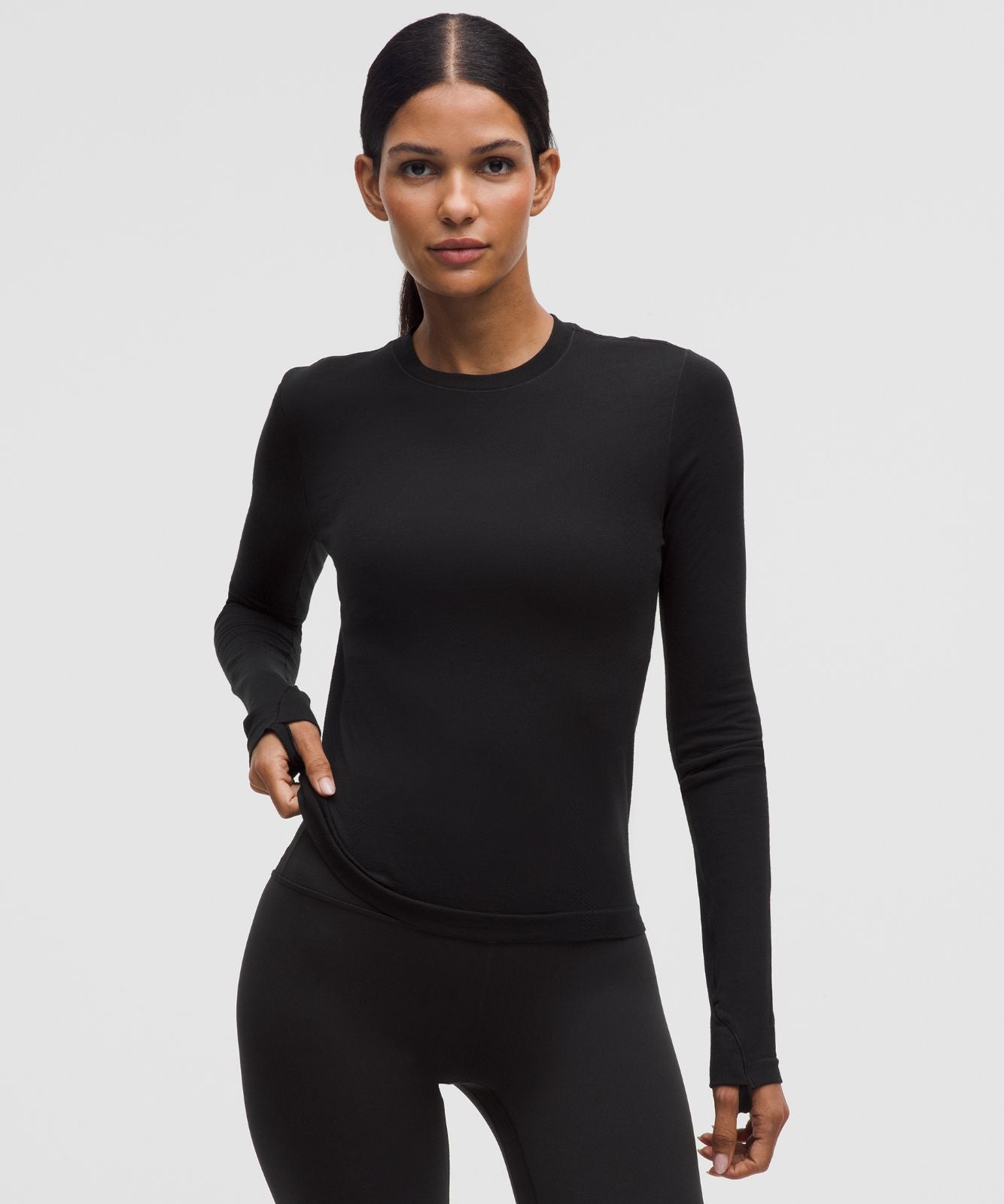 Swiftly Wool-Blend Long-Sleeve Shirt Black/Black