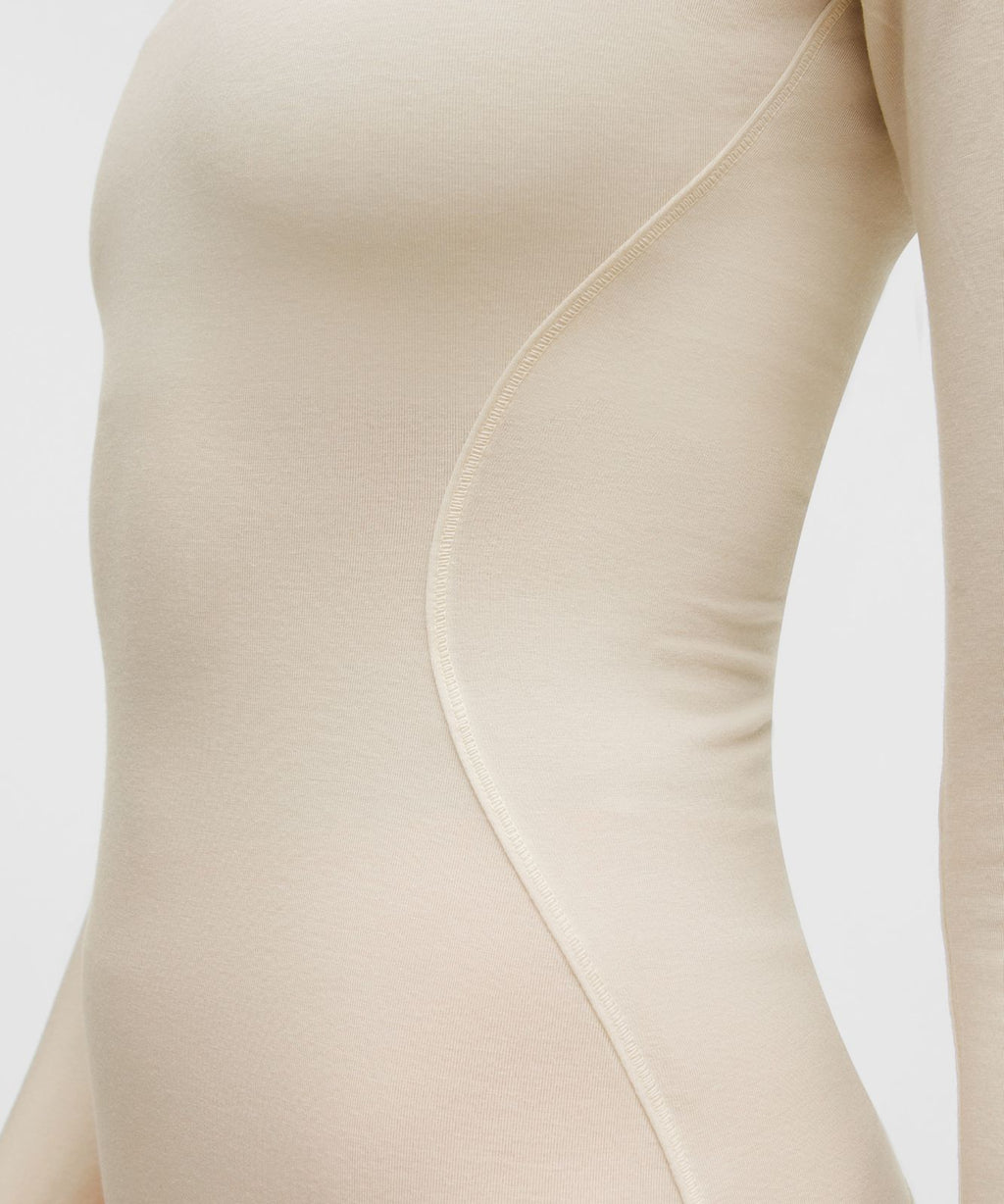 Merino Wool-Blend Crewneck Base Layer Light Ivory/Black