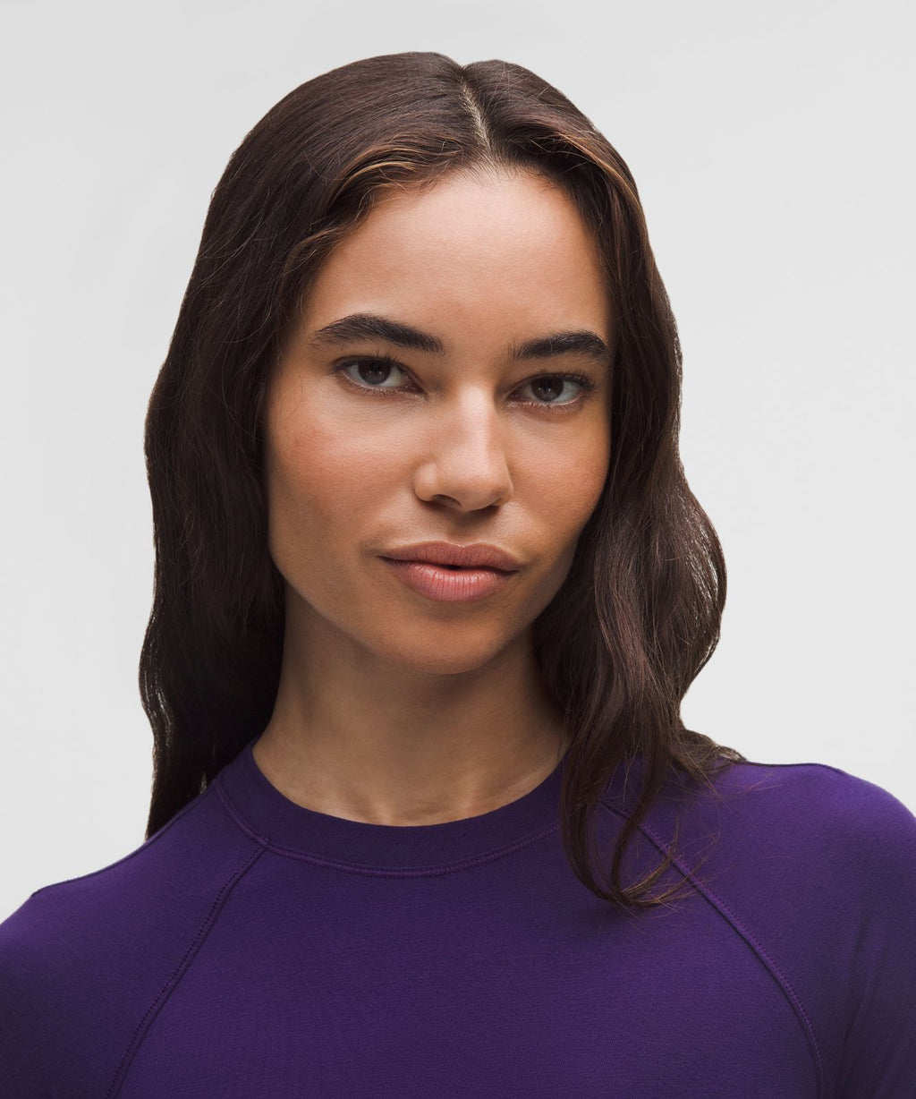 Merino Wool-Blend Crewneck Base Layer Dark Court Purple/Deep Sea Blue