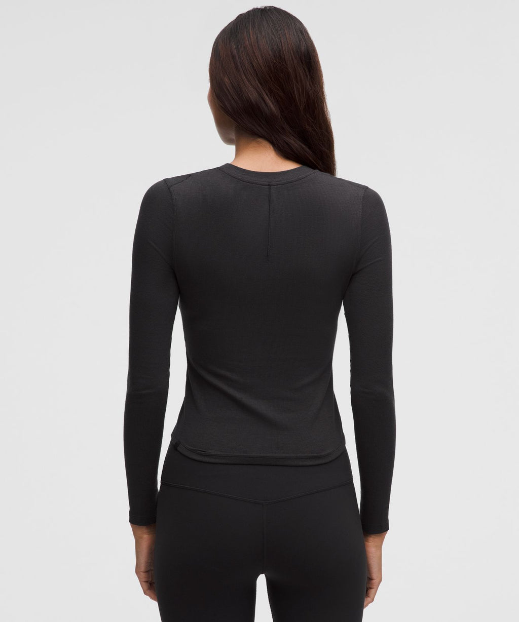 Hold Tight Long-Sleeve Henley Black