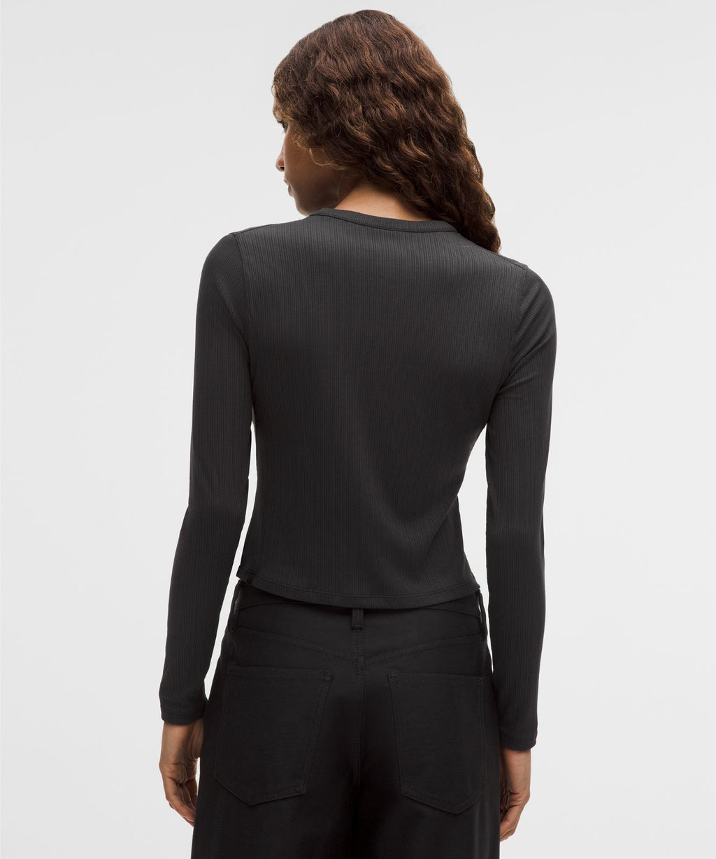 Hold Tight Micro-Rib Cardigan Black