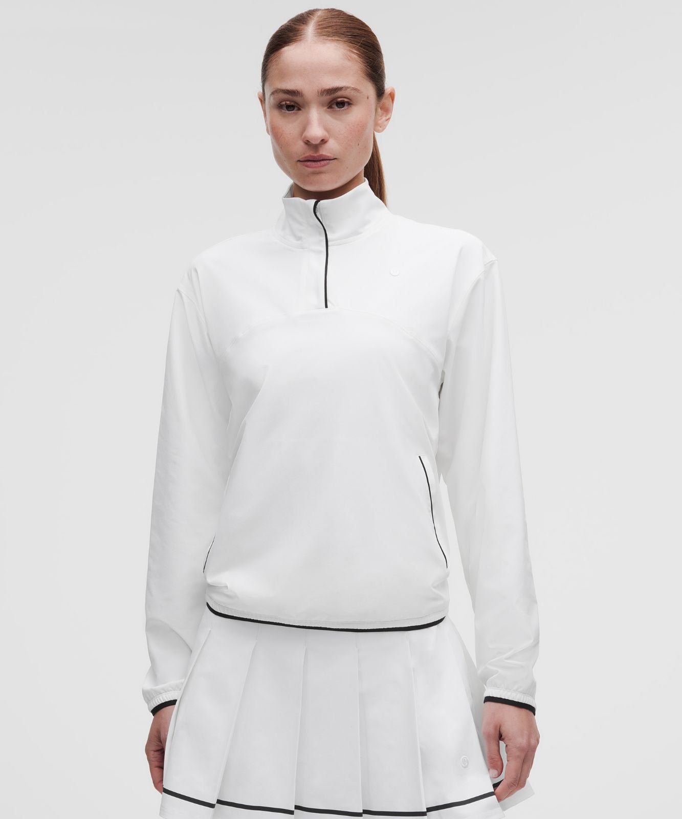 UV-Protective Lightweight Half Zip White/Black