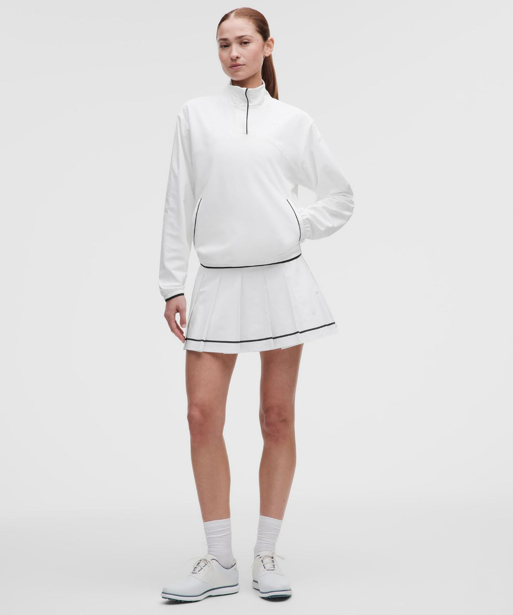 UV-Protective Lightweight Half Zip White/Black