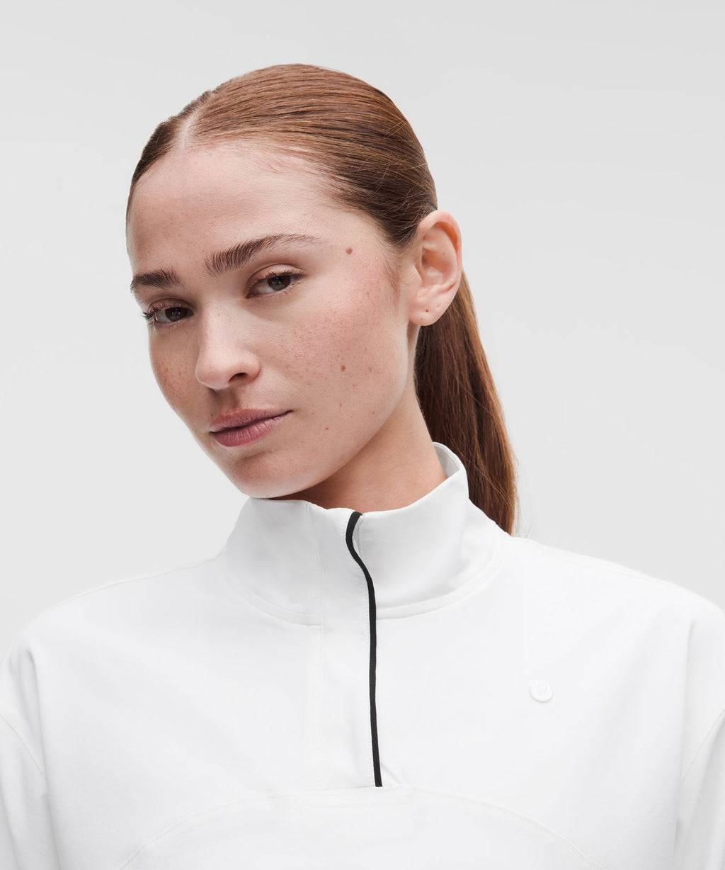UV-Protective Lightweight Half Zip White/Black
