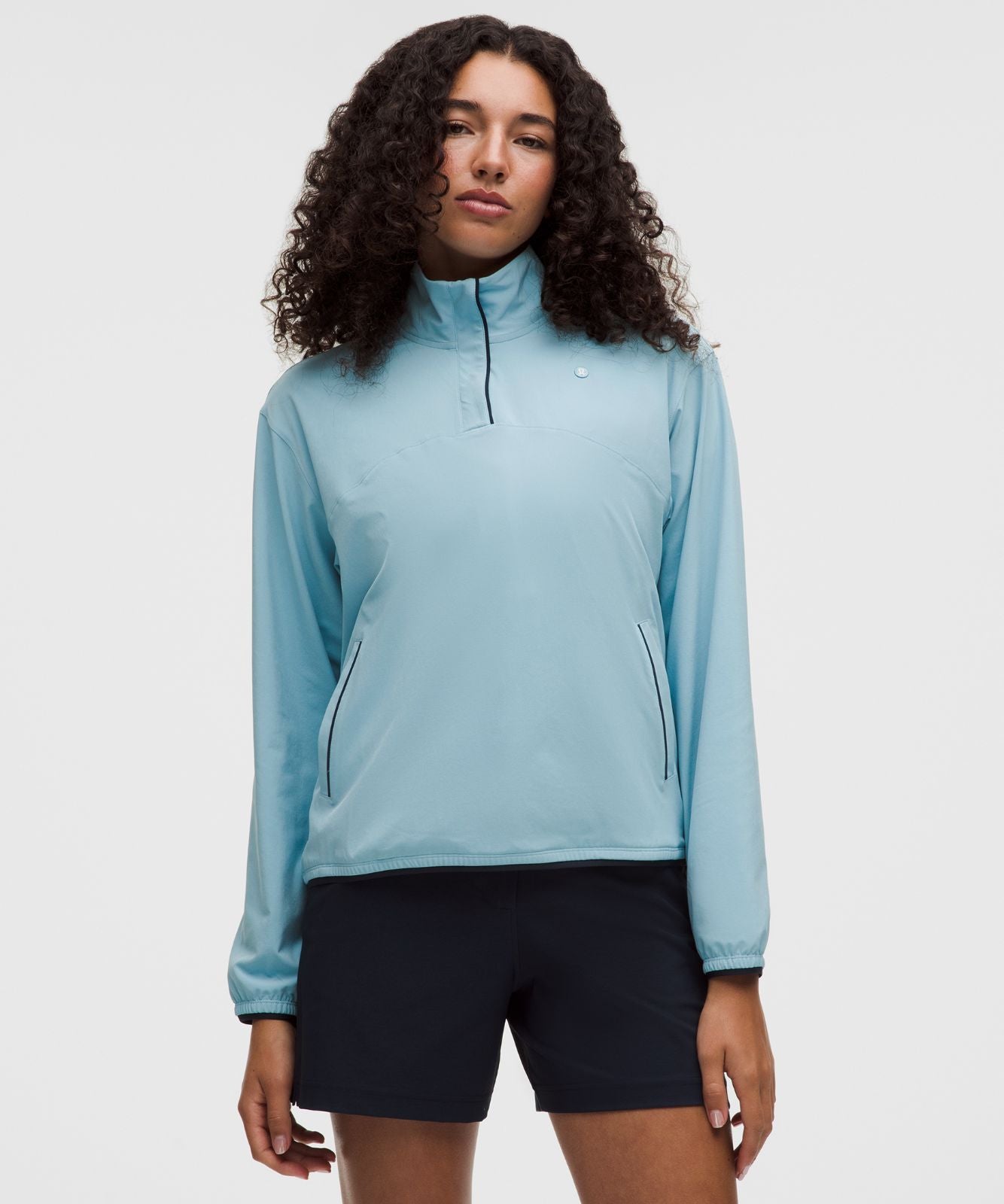 UV-Protective Lightweight Half Zip Seafoam/True Navy