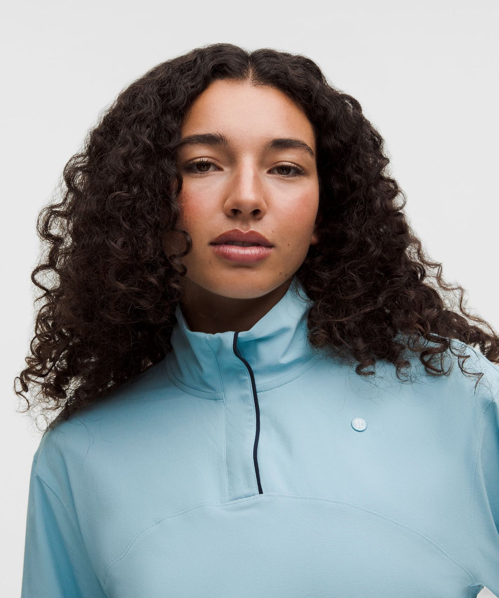UV-Protective Lightweight Half Zip Seafoam/True Navy