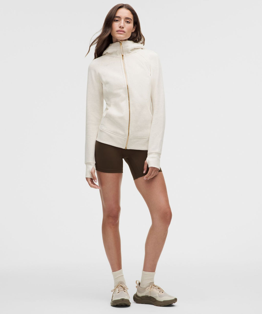 Scuba Full-Zip Hoodie Heathered Light Ivory/Gold