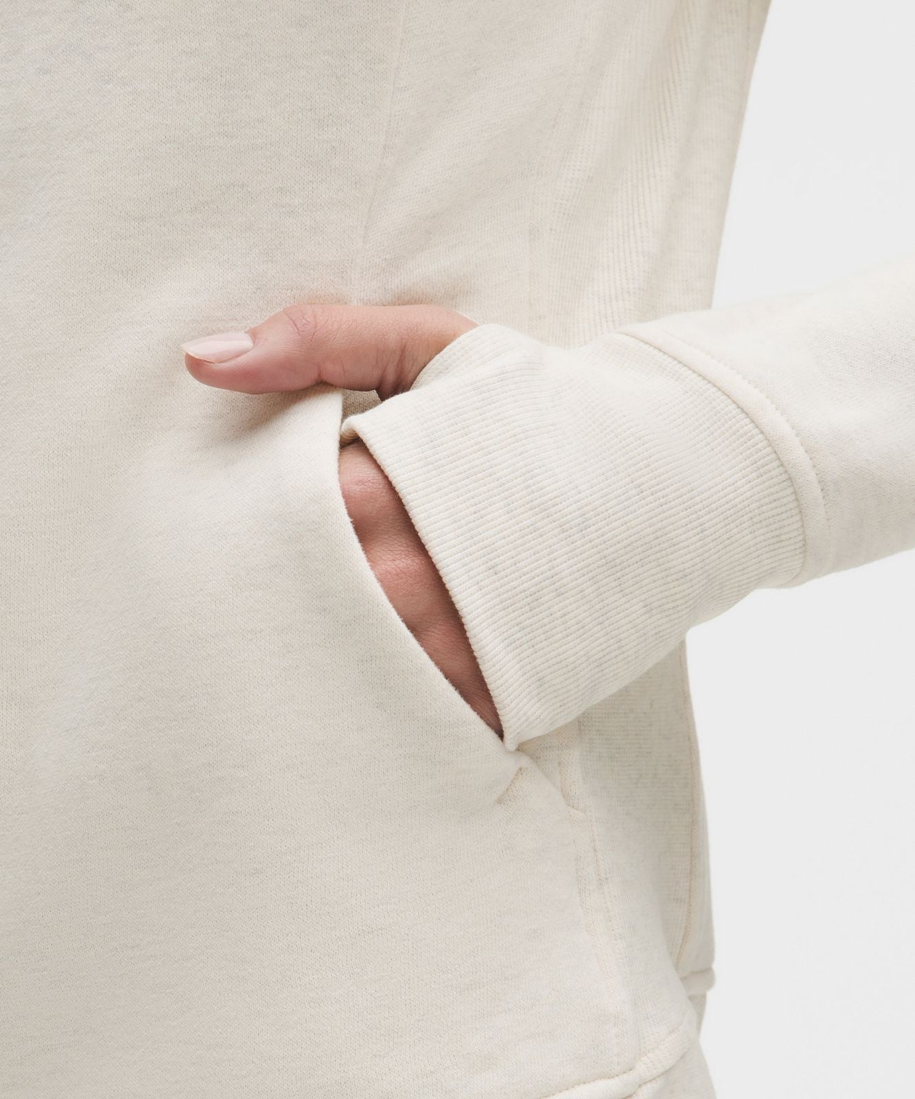 Scuba Full-Zip Hoodie Heathered Light Ivory/Gold
