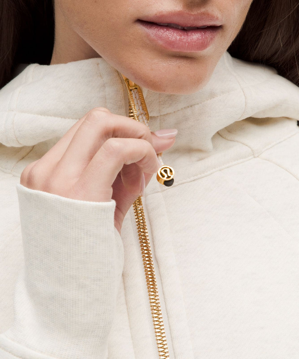 Scuba Full-Zip Hoodie Heathered Light Ivory/Gold