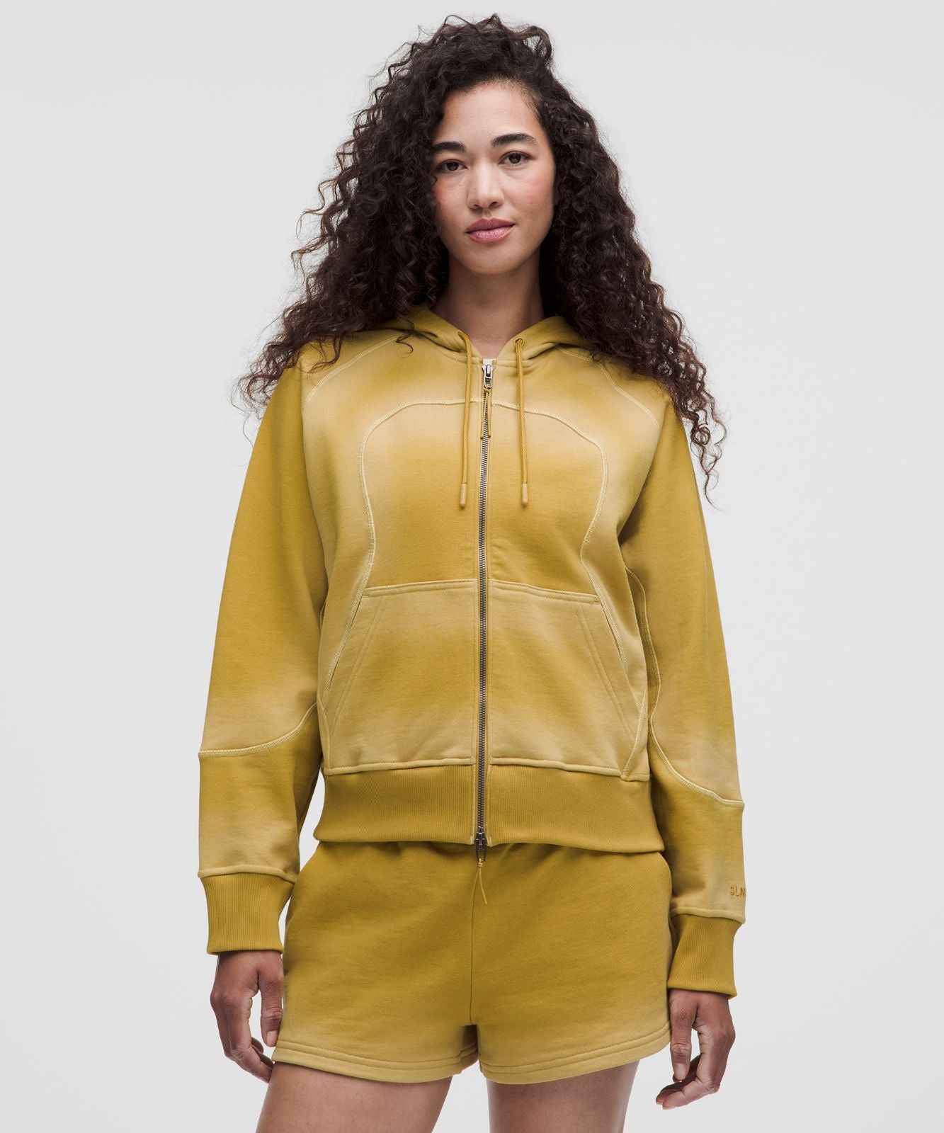 Faded French Terry Full-Zip Hoodie *SLNSH Collection Sun Fade Gold Mine