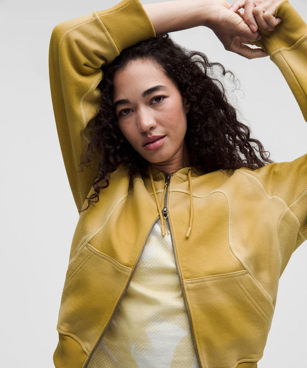 Faded French Terry Full-Zip Hoodie *SLNSH Collection Sun Fade Gold Mine