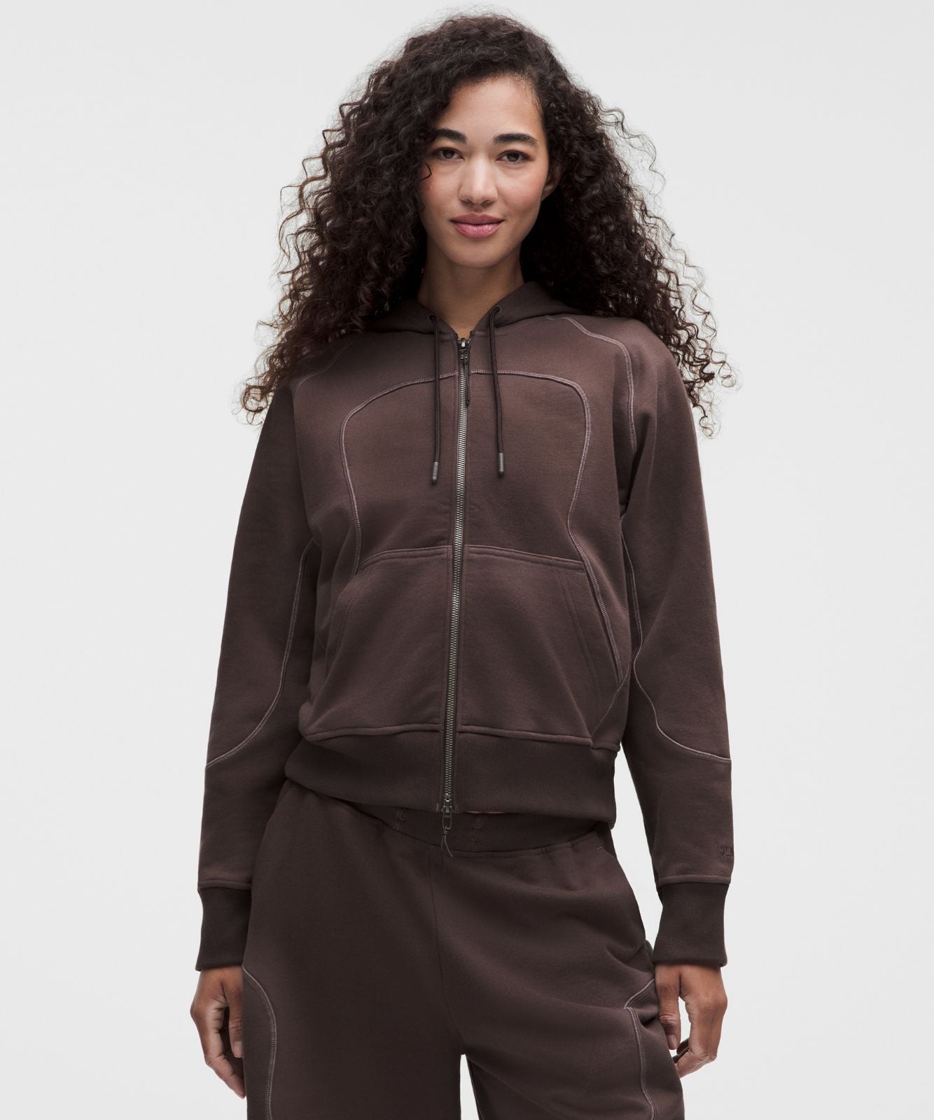 Faded French Terry Full-Zip Hoodie *SLNSH Collection Sun Fade Espresso