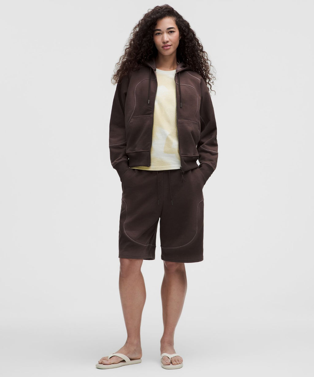 Faded French Terry Full-Zip Hoodie *SLNSH Collection Sun Fade Espresso