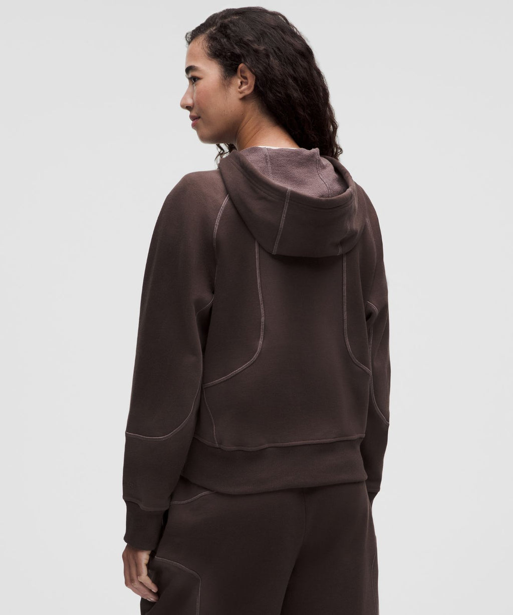 Faded French Terry Full-Zip Hoodie *SLNSH Collection Sun Fade Espresso
