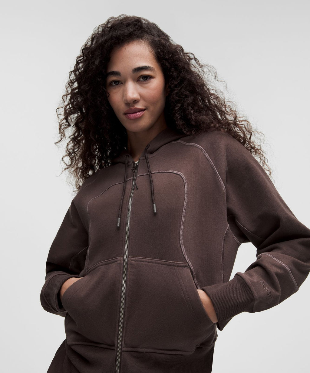 Faded French Terry Full-Zip Hoodie *SLNSH Collection Sun Fade Espresso
