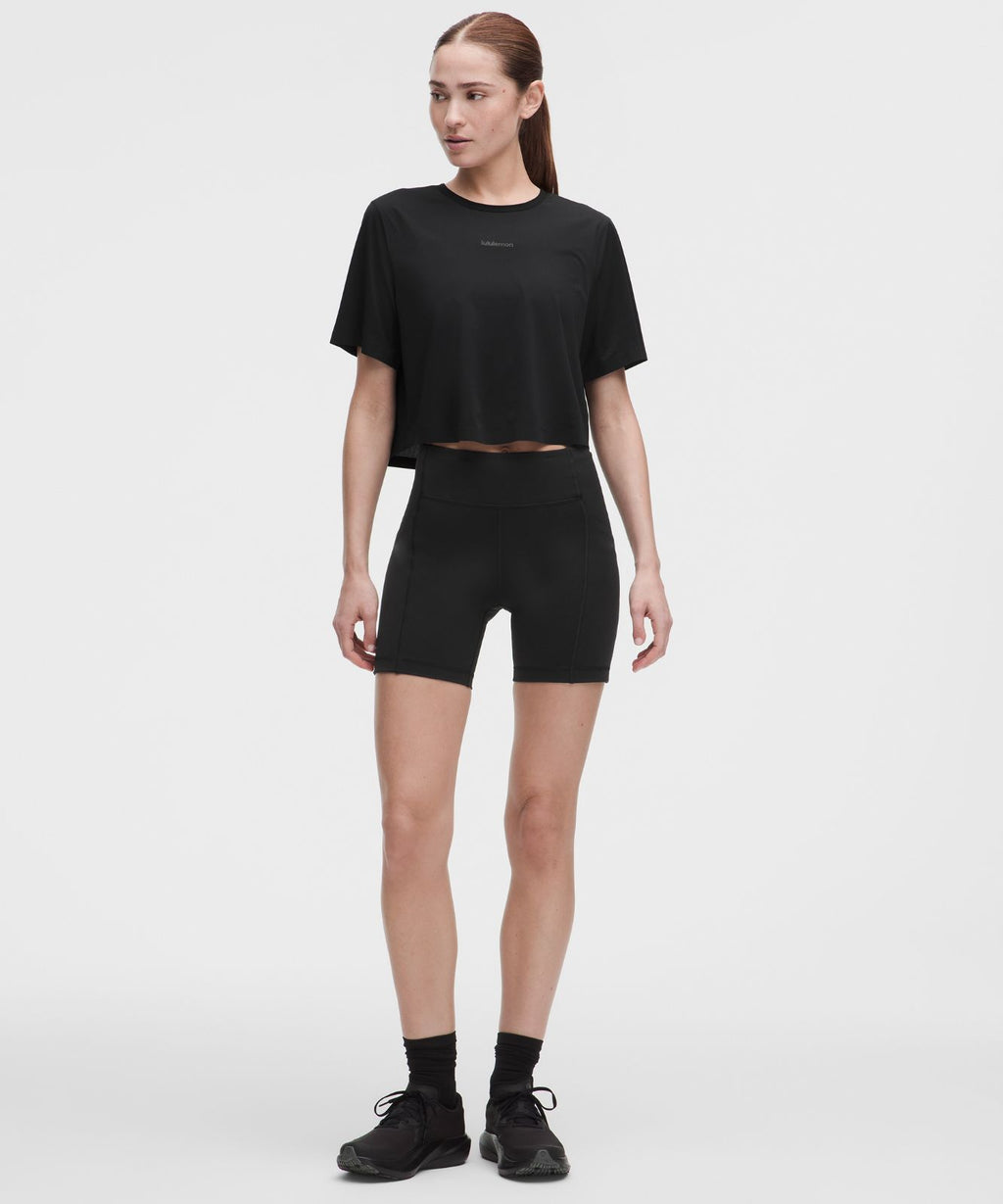 Lightweight Relaxed Running Short-Sleeve Shirt Black