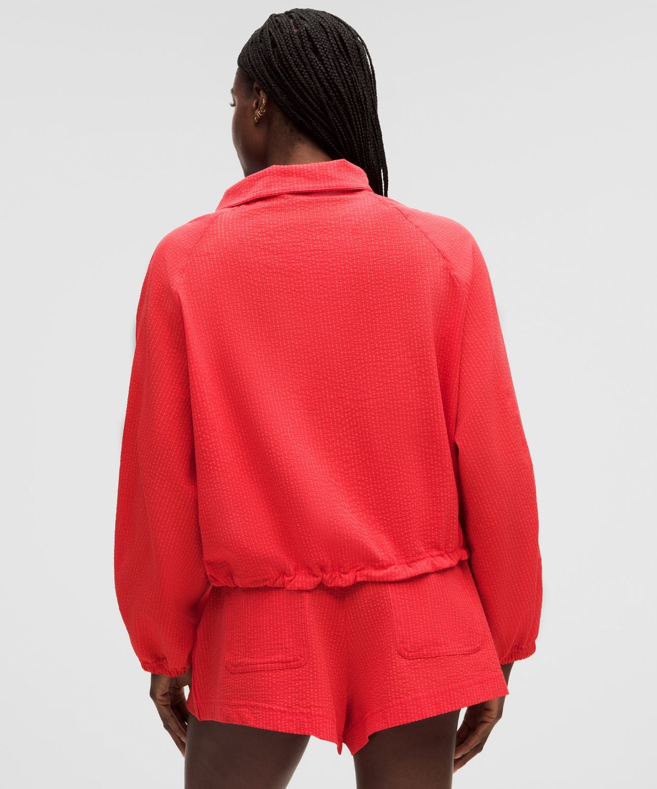 Seersucker WovenAir Funnel-Neck Half Zip Star Burst Tone/Star Burst Tone