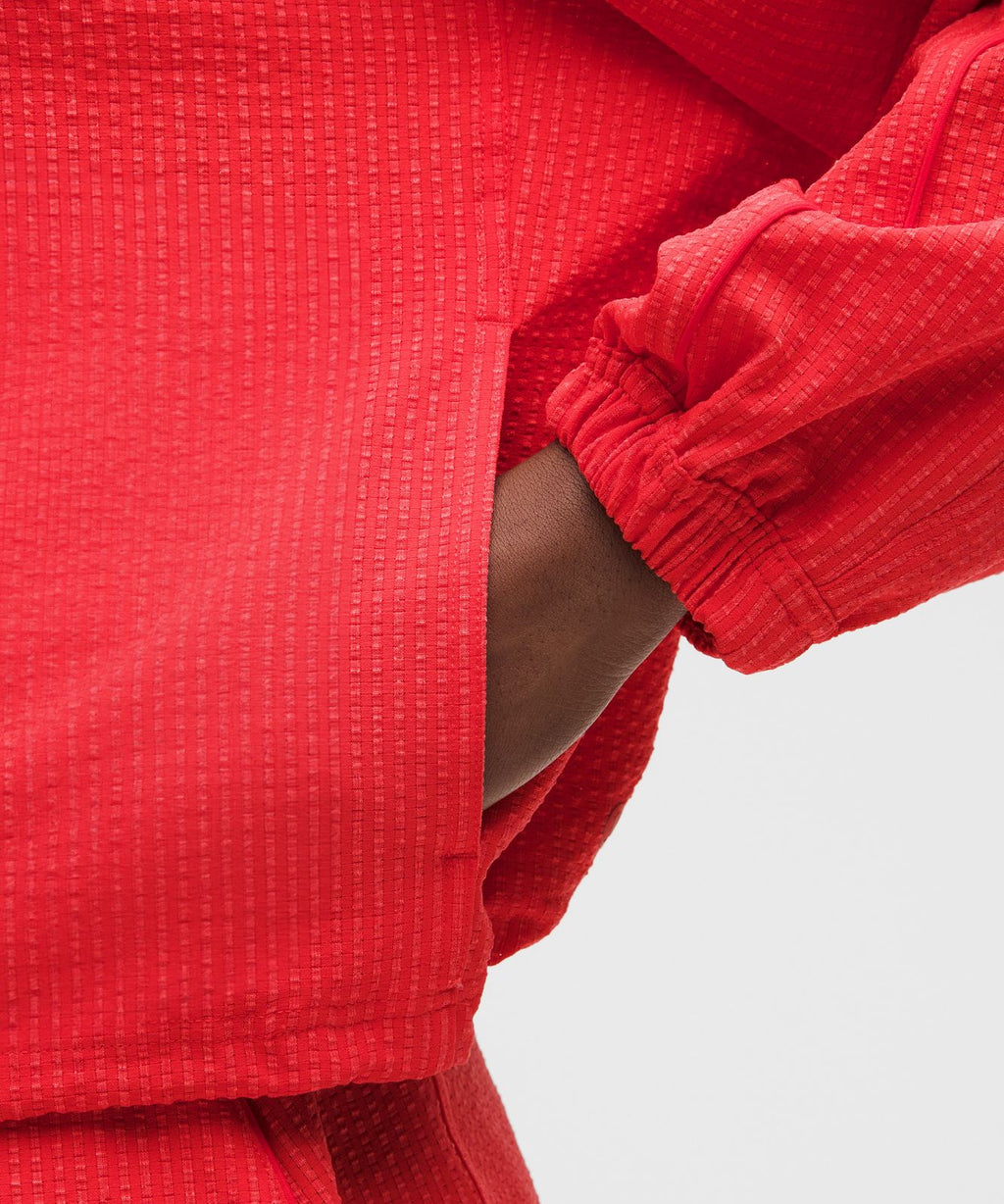 Seersucker WovenAir Funnel-Neck Half Zip Star Burst Tone/Star Burst Tone