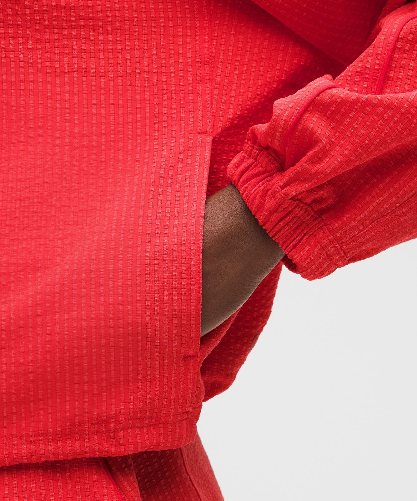 Seersucker WovenAir Funnel-Neck Half Zip Star Burst Tone/Star Burst Tone