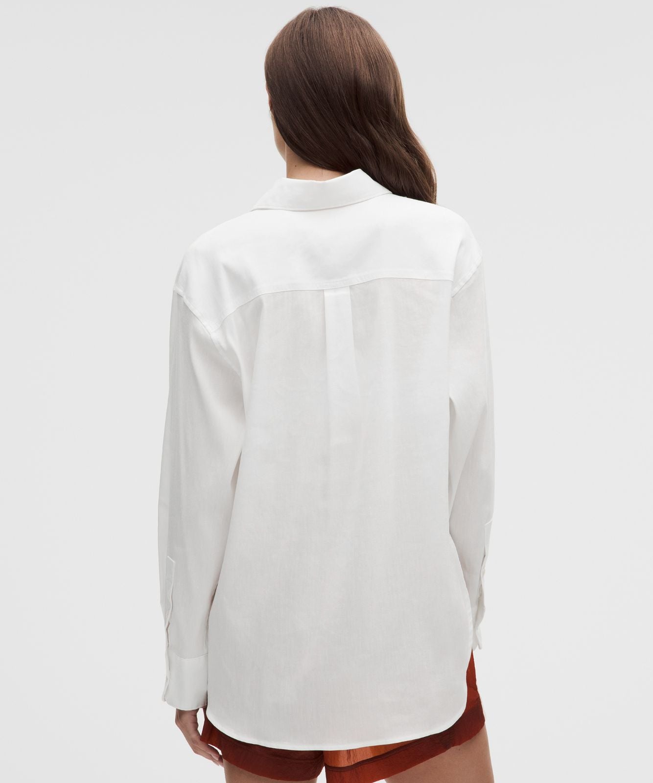 LuluLinen Relaxed-Fit Long-Sleeve Button Up White