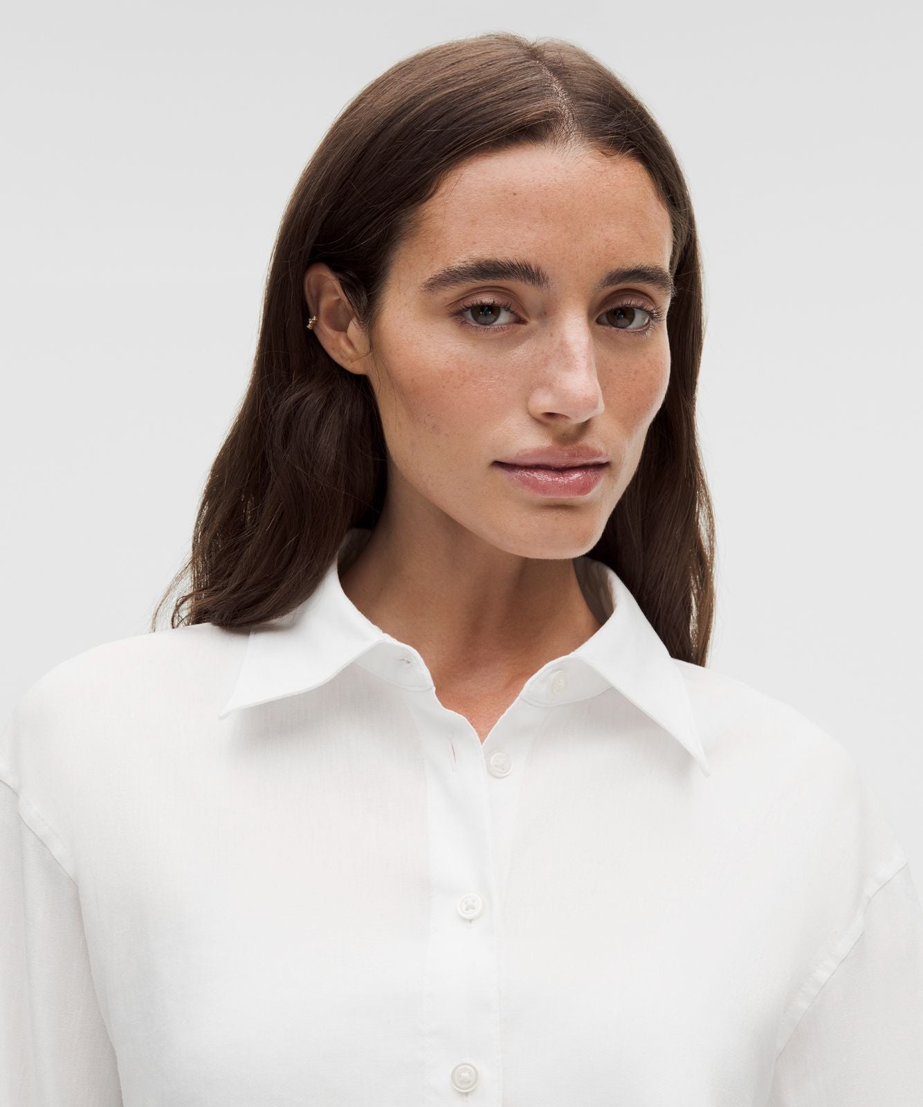 LuluLinen Relaxed-Fit Long-Sleeve Button Up White