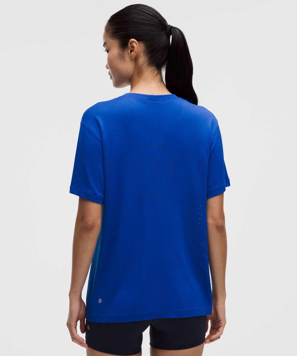 Swiftly Relaxed Short-Sleeve Shirt Hip Length *Logo Beach Ball Blue