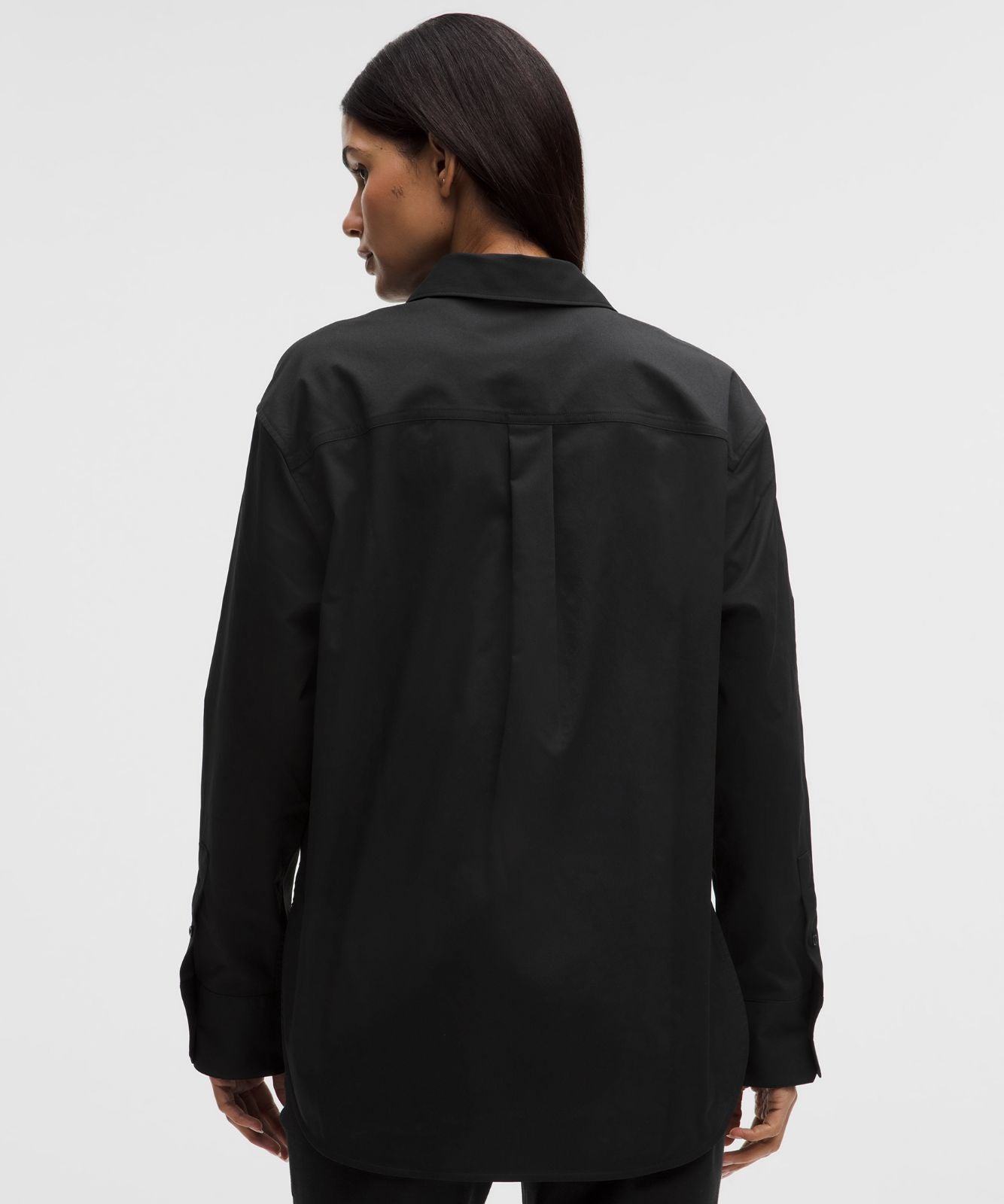Woven Relaxed-Fit Button-Up Shirt Black