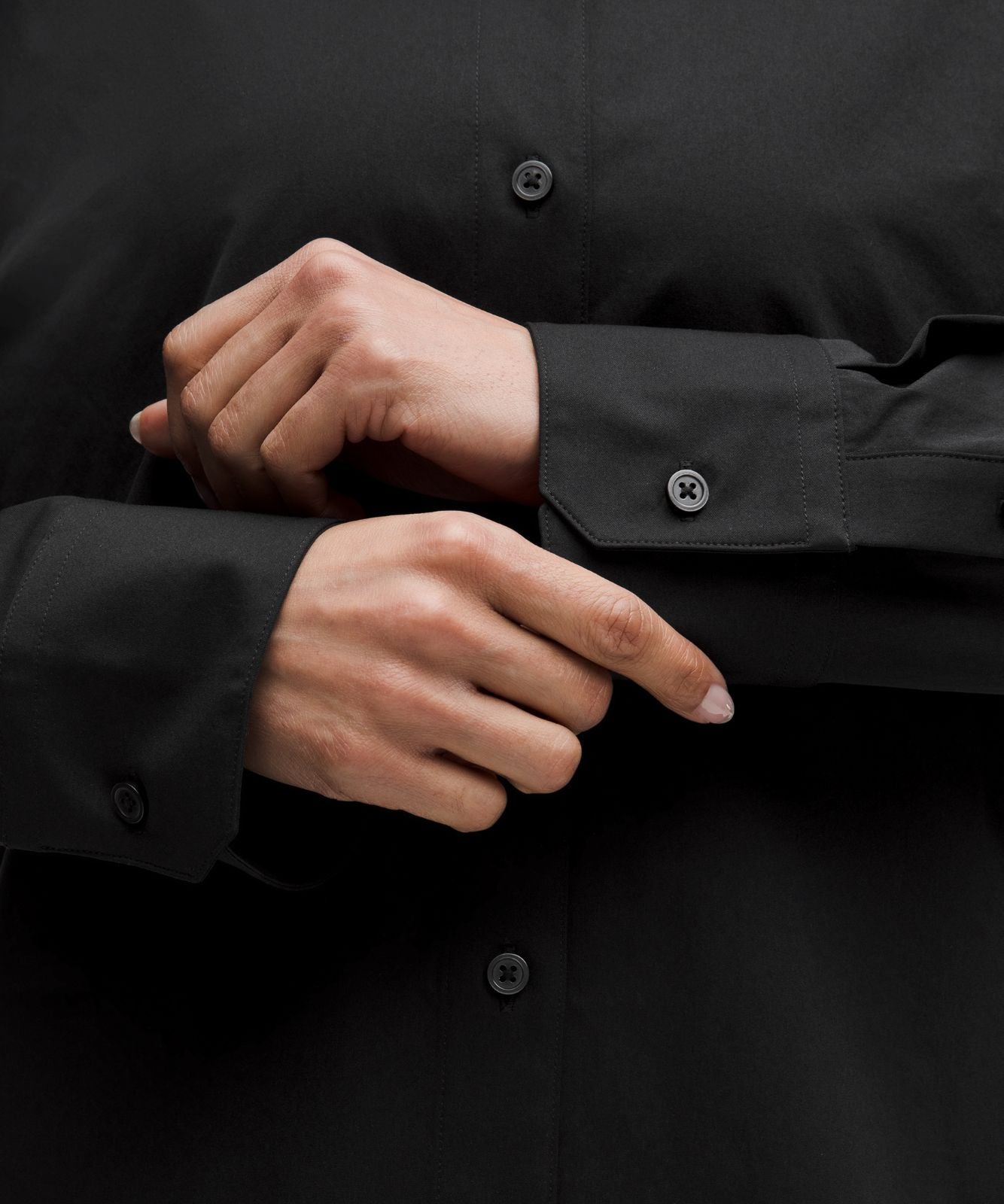 Woven Relaxed-Fit Button-Up Shirt Black