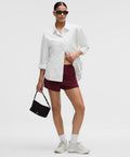 Woven Relaxed-Fit Button-Up Shirt White