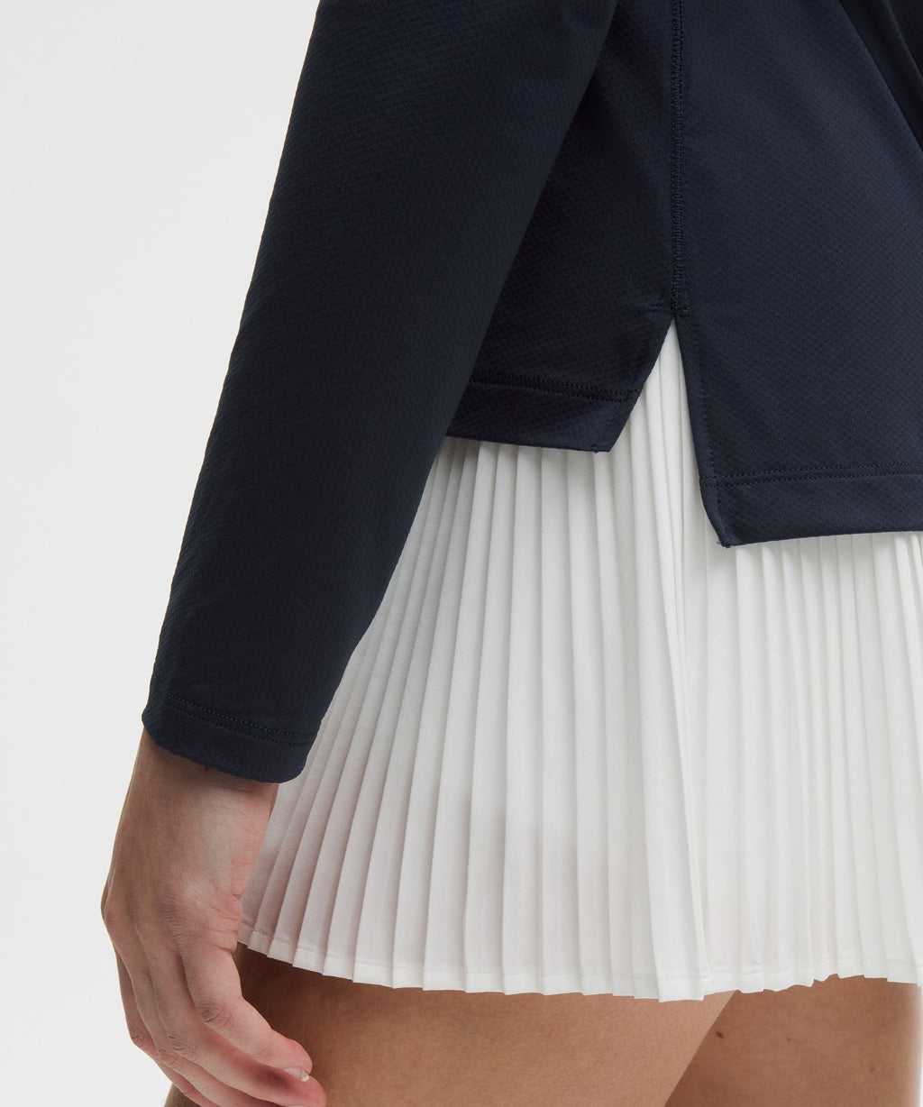 Quick-Dry Long-Sleeve Polo Shirt *Straight Hem True Navy