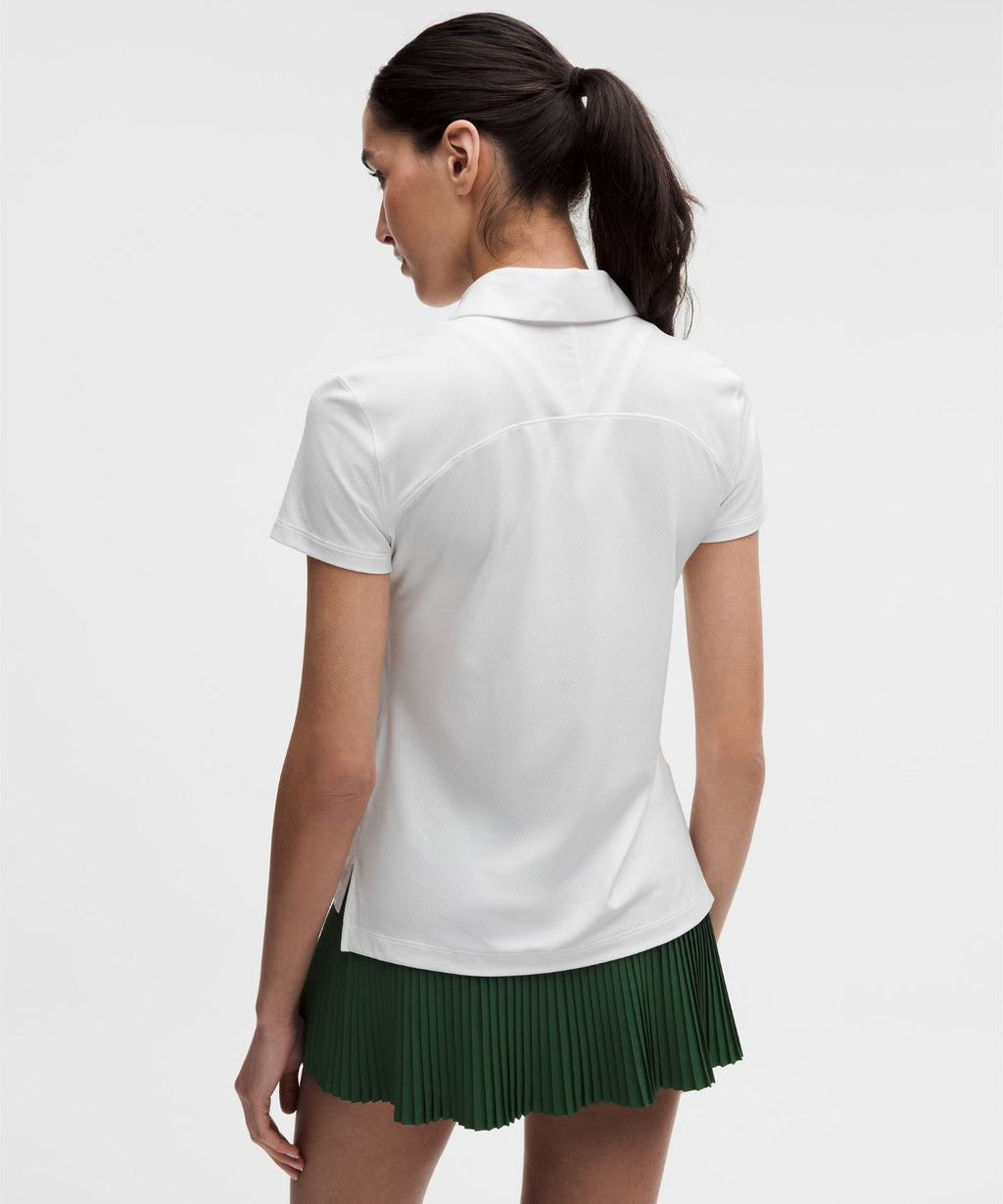 Quick-Dry Short-Sleeve Polo Shirt Straight Hem *Logo White