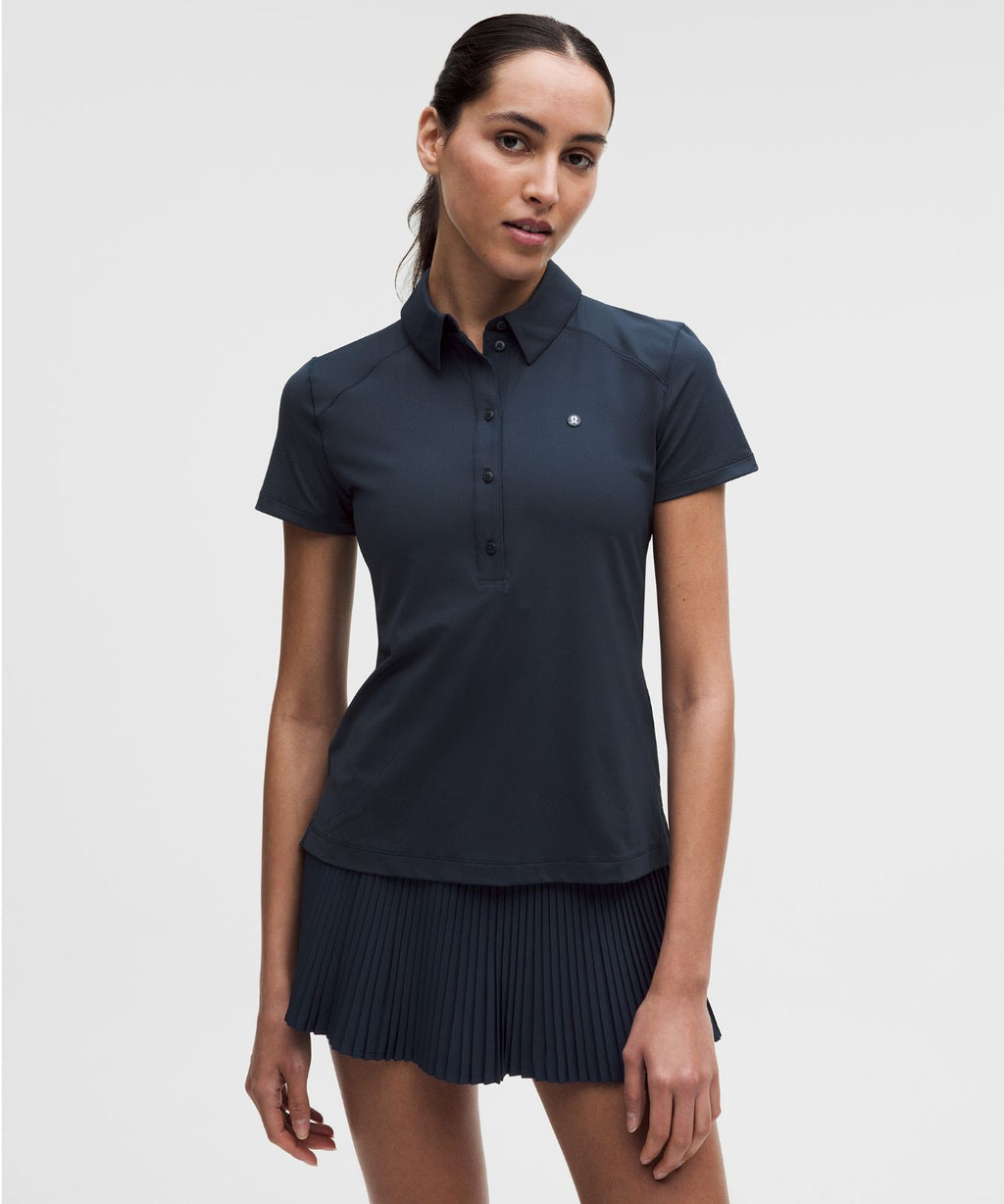 Quick-Dry Short-Sleeve Polo Shirt Straight Hem *Logo True Navy