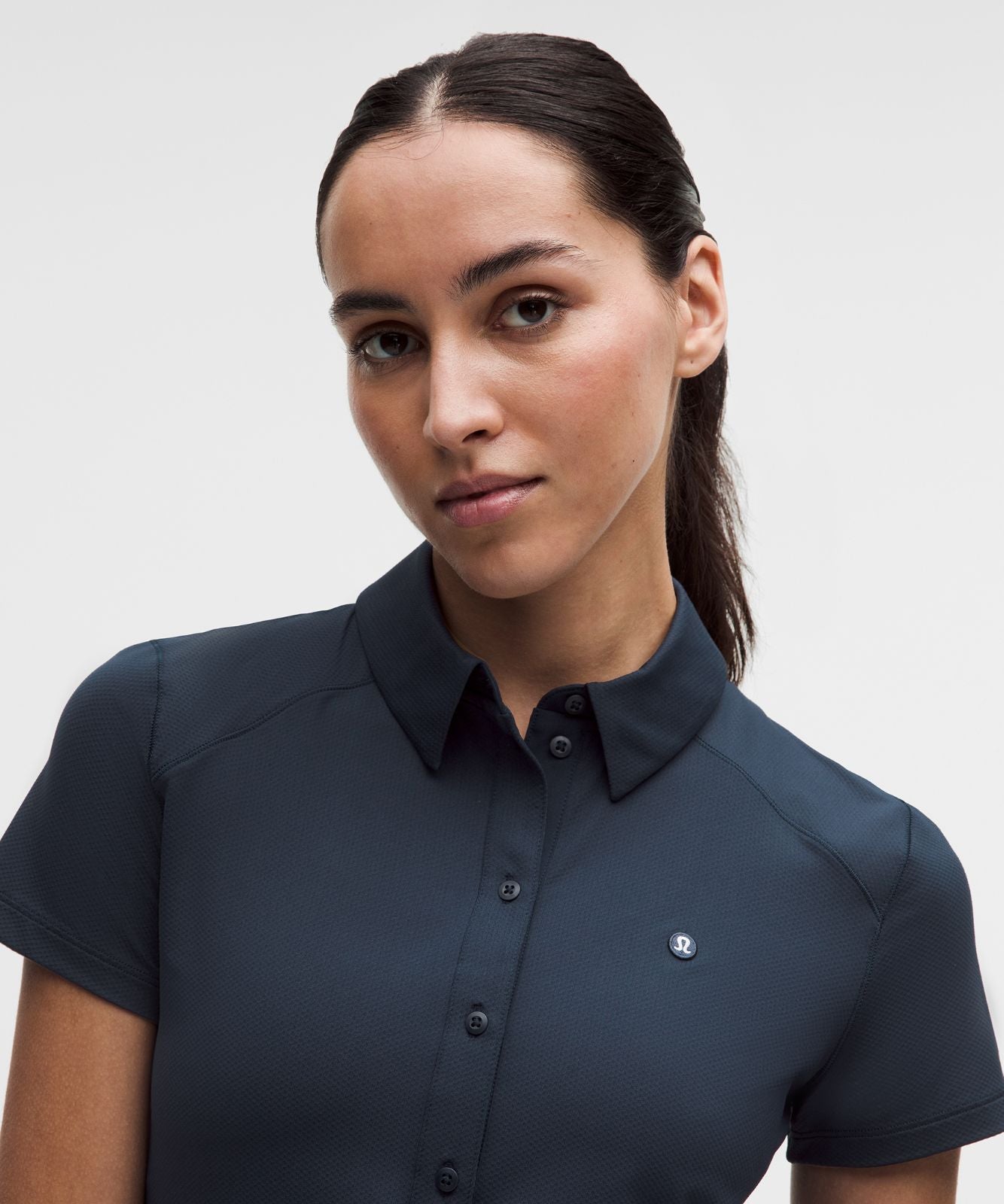 Quick-Dry Short-Sleeve Polo Shirt Straight Hem *Logo True Navy