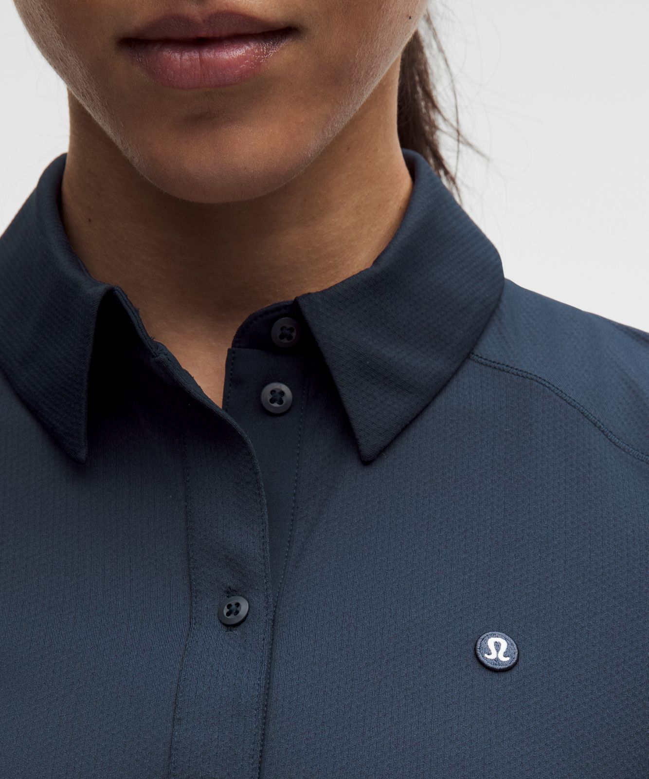 Quick-Dry Short-Sleeve Polo Shirt Straight Hem *Logo True Navy