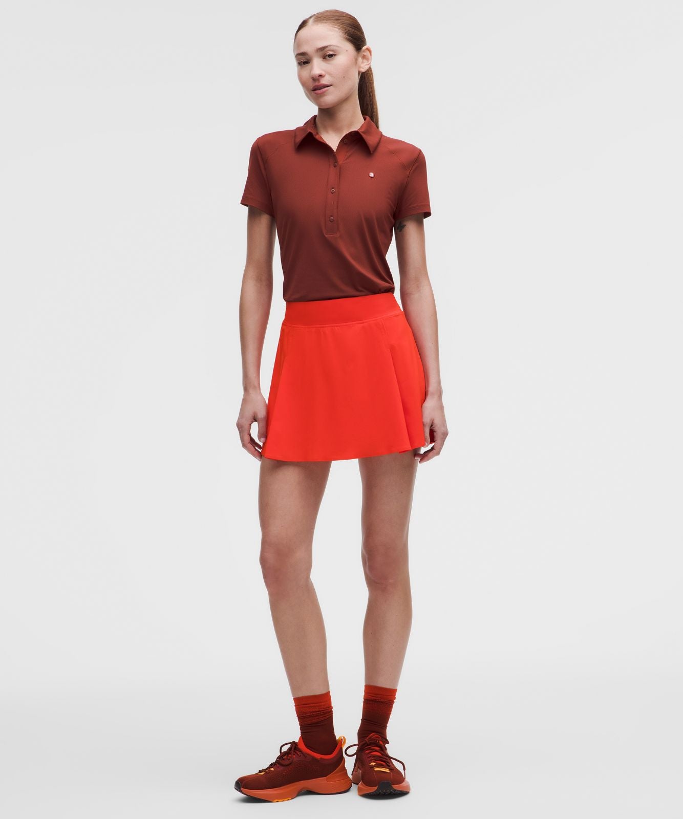 Quick-Dry Short-Sleeve Polo Shirt Straight Hem *Logo Cranberry Charm