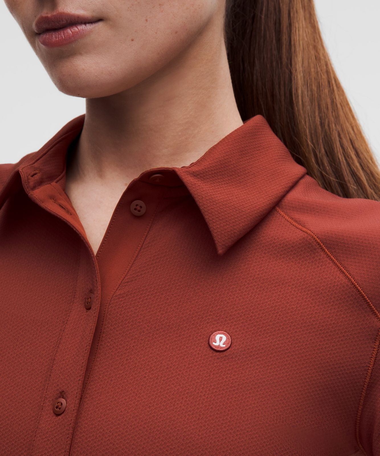 Quick-Dry Short-Sleeve Polo Shirt Straight Hem *Logo Cranberry Charm