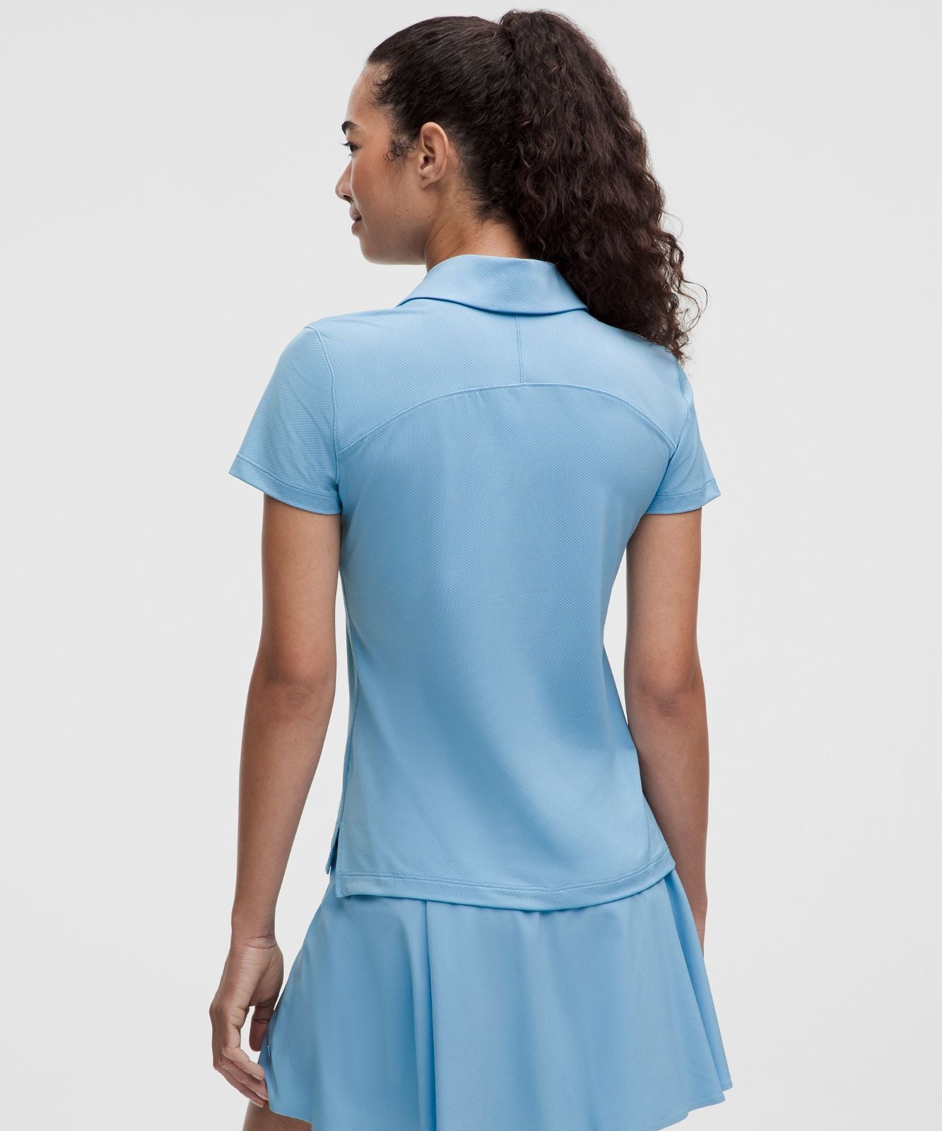 Quick-Dry Short-Sleeve Polo Shirt Straight Hem *Logo Dreamy Blue