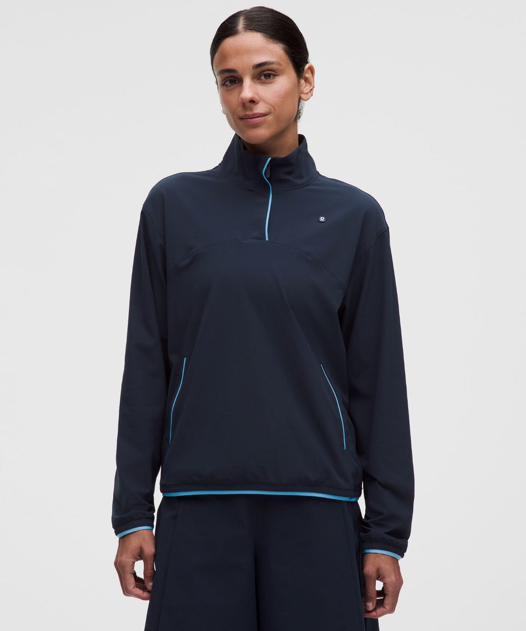 UV-Protective Lightweight Half Zip True Navy/Ocean Wave