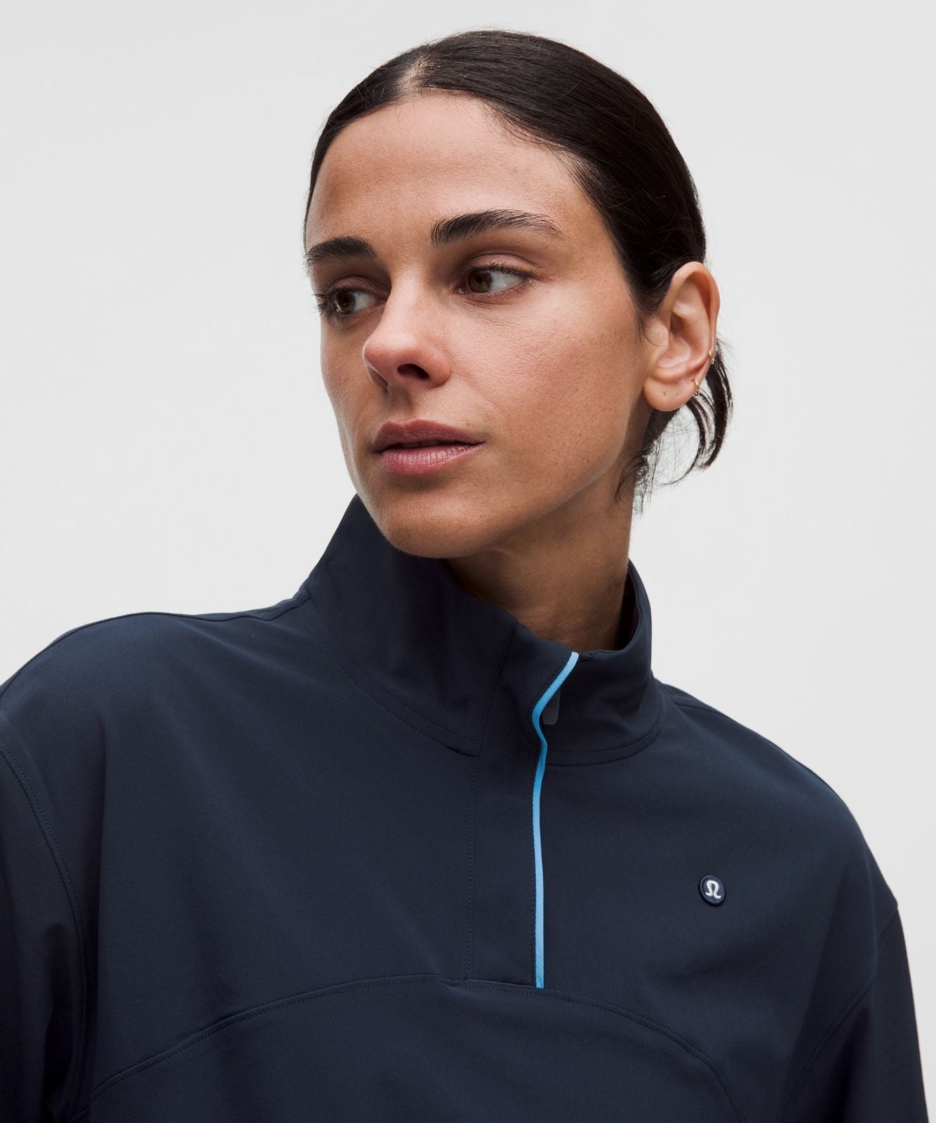 UV-Protective Lightweight Half Zip True Navy/Ocean Wave