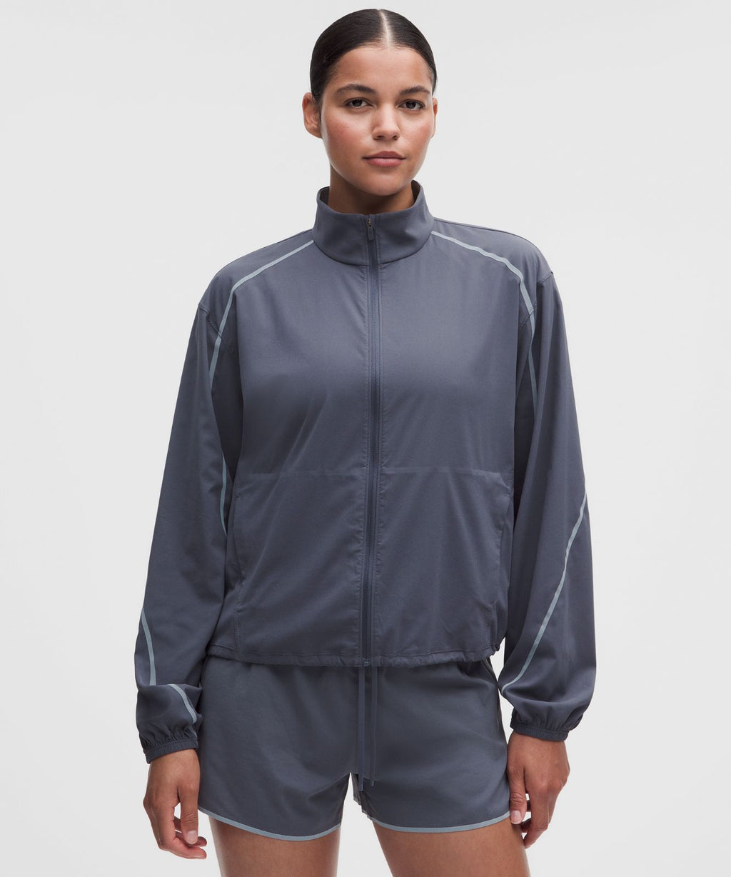 Two-Toned Track Jacket Dusty Diamond/Luminous Aqua