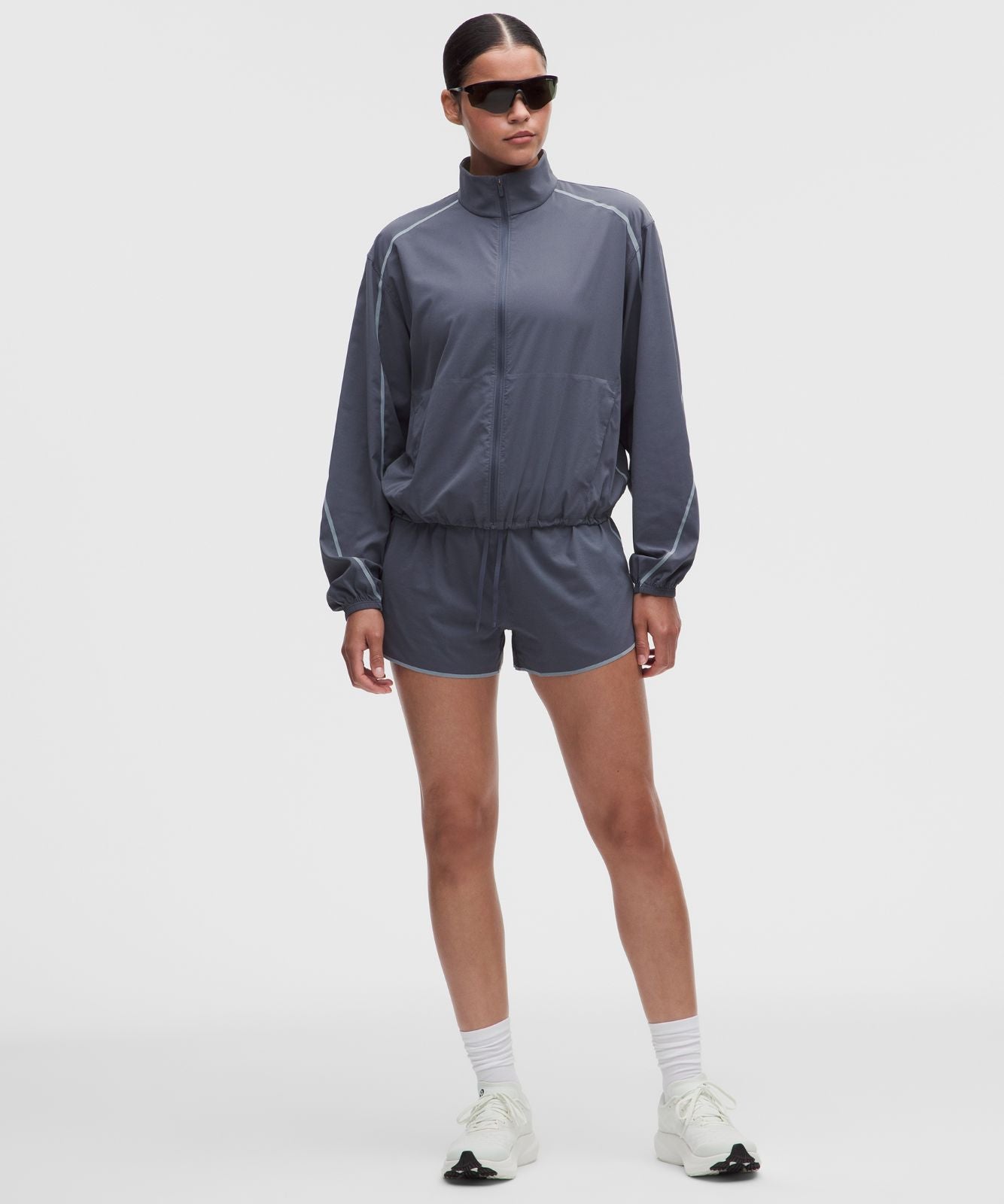 Two-Toned Track Jacket Dusty Diamond/Luminous Aqua