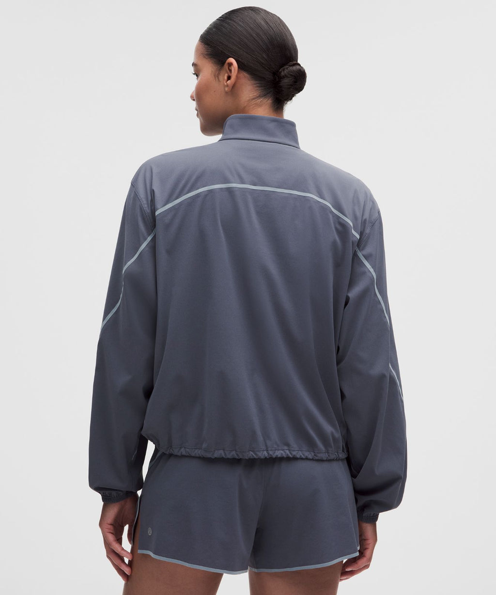 Two-Toned Track Jacket Dusty Diamond/Luminous Aqua