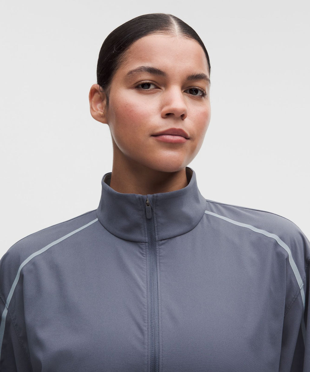 Two-Toned Track Jacket Dusty Diamond/Luminous Aqua