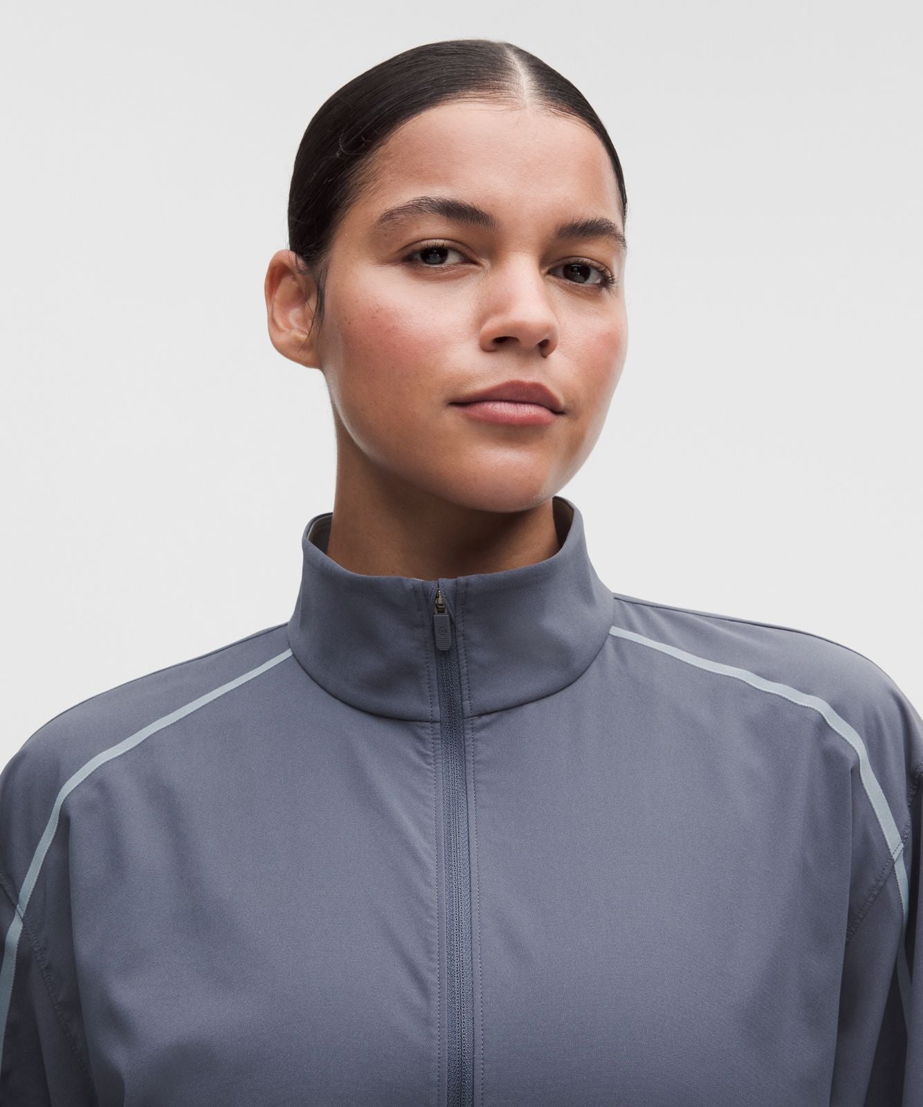 Two-Toned Track Jacket Dusty Diamond/Luminous Aqua