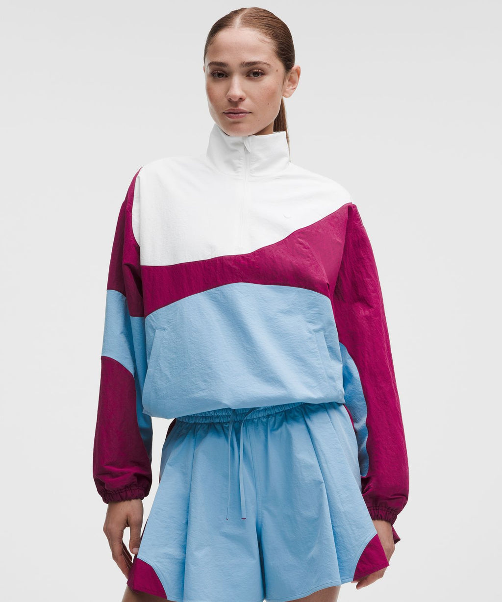 Half-Zip Tennis Pullover Raspberry Rave/Dreamy Blue/White