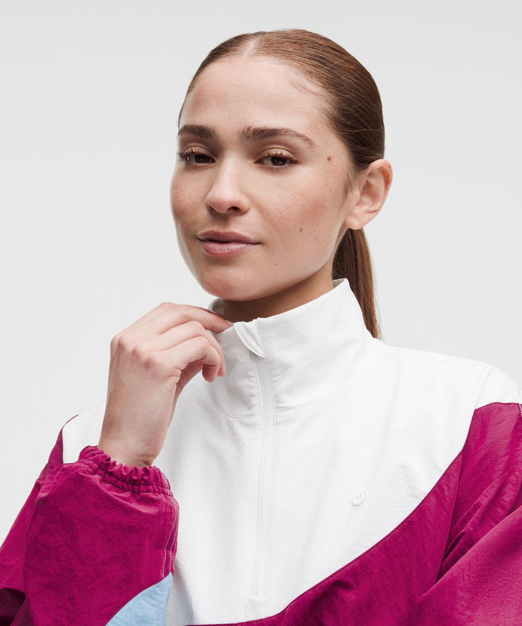 Half-Zip Tennis Pullover Raspberry Rave/Dreamy Blue/White