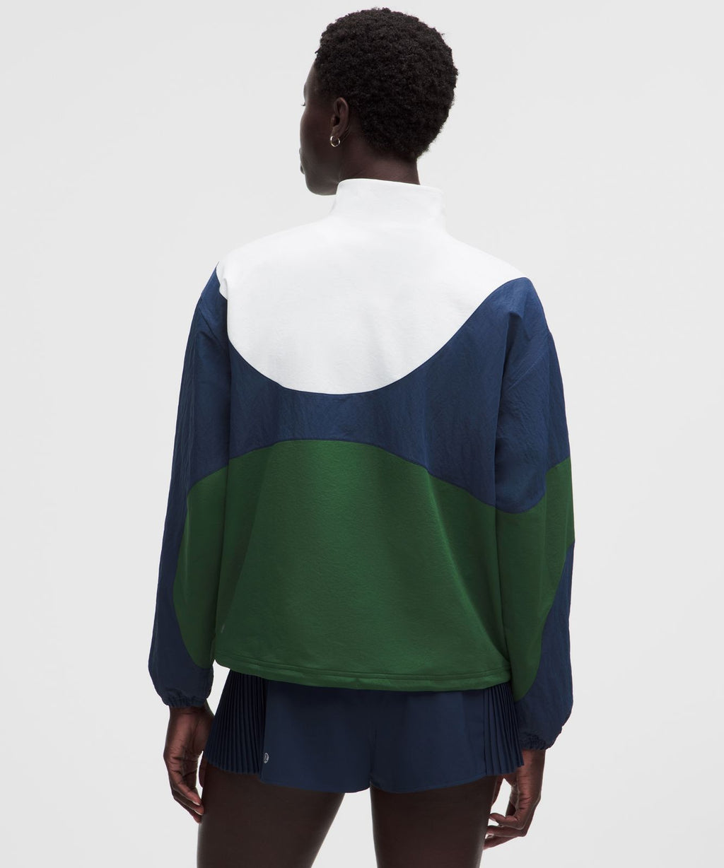 Half-Zip Tennis Pullover Club Blue/Ivy Grove/White