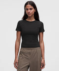 Little Ribbed Tee Black