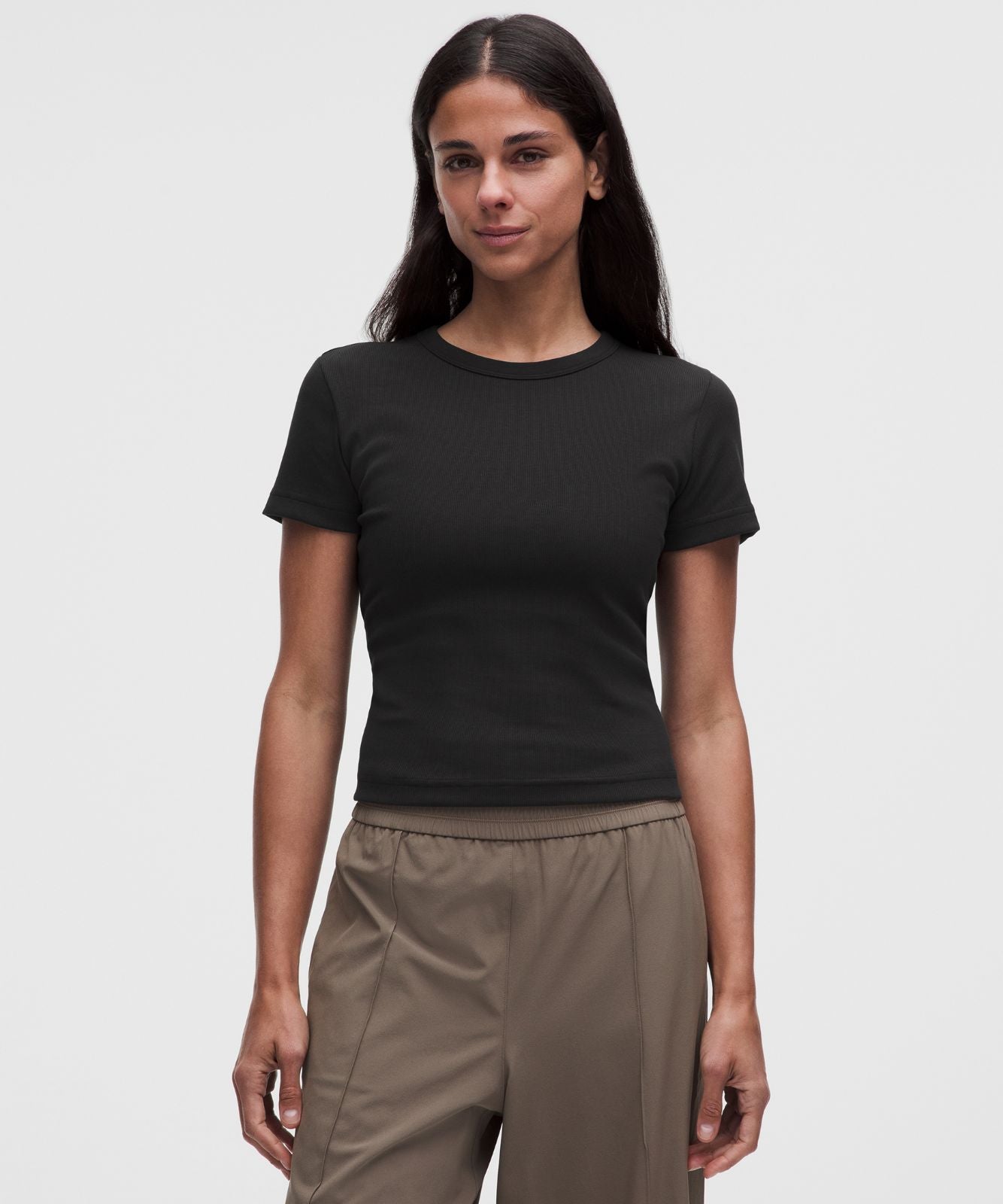 Little Ribbed Tee Black